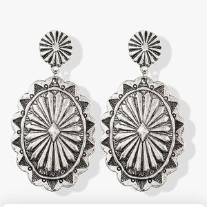 Western Silver plated Vintage Style Earrings - NEW